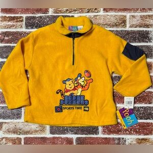 NWT Y2K Vintage 2000 Winnie the Pooh Football Fleece pullover size 5 boys tigger